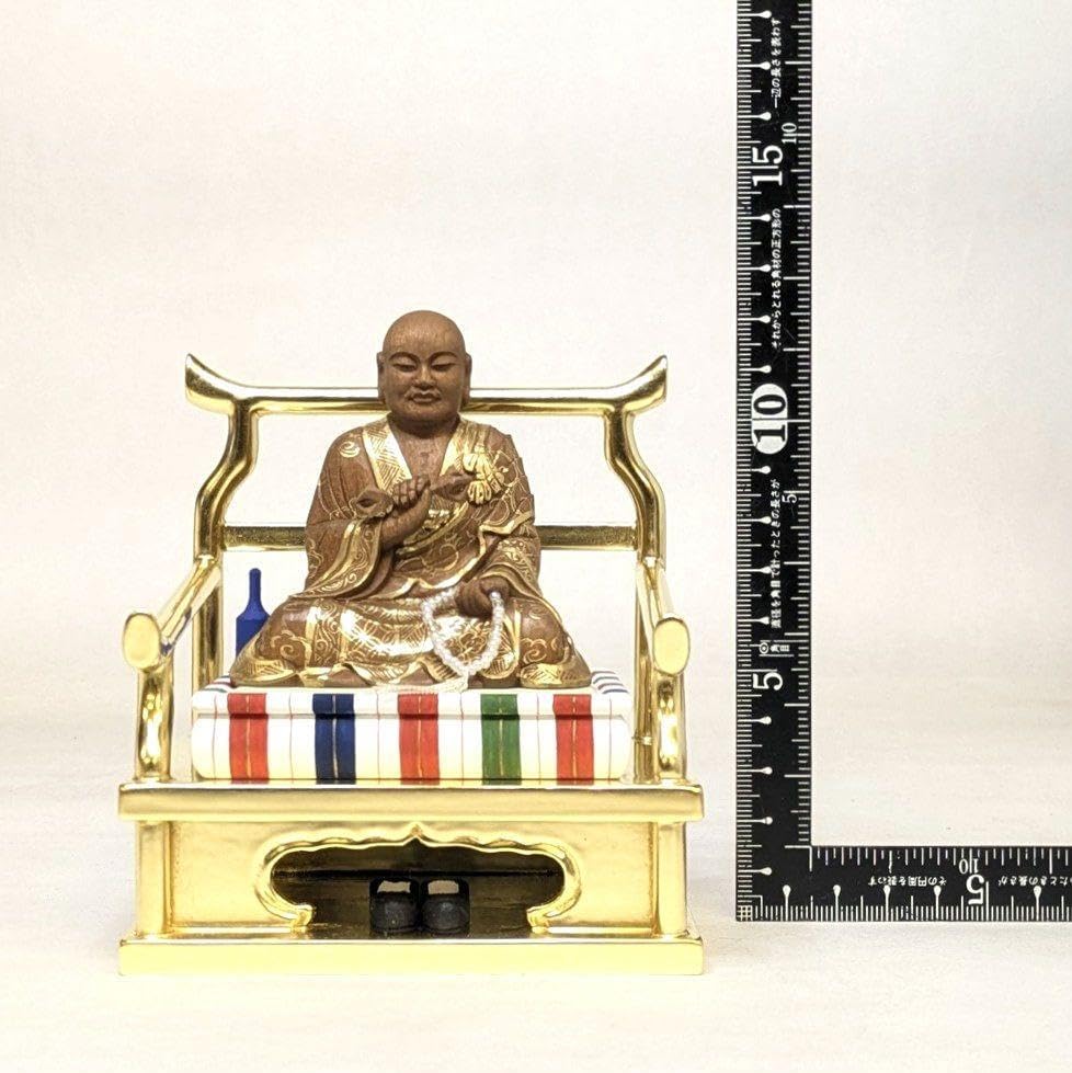 未使用 弘法大師 金泥 紅檀 総高さ約12.5cm 真言宗 空海 フォロー